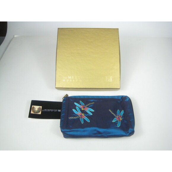 The Metropolitan Museum Of Art Embroidered Dragonfly Silk Pouch MMA Box NWT - Picture 2 of 14